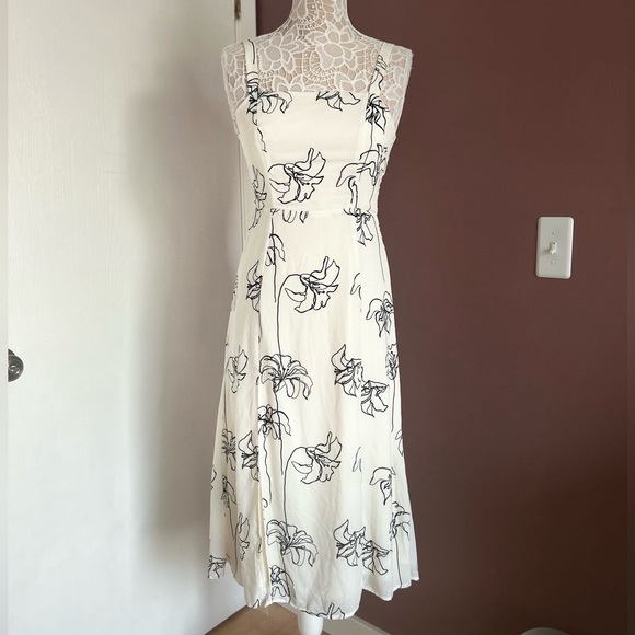 HALOGEN Katrina Floral Summer Dress with Slit Sundress - Picture 1 of 8